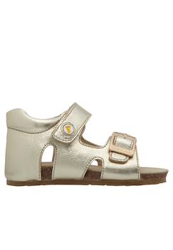Sandales en cuir lamé avec boucle et scratch bea  - vertbaudet enfant