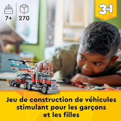 Jouet-Lego Creator Le camion remorque avec hélicoptère 31146