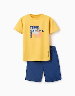 Ensemble t-shirt et short en coton avec imprimé  - vertbaudet enfant