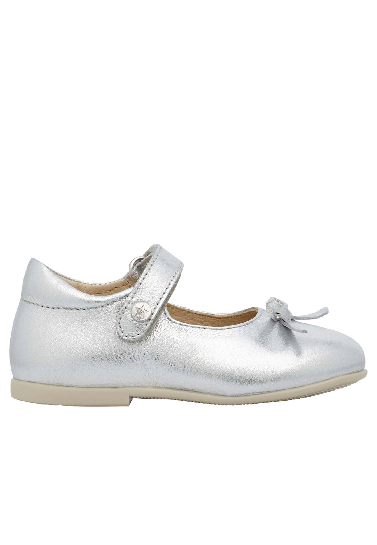 Ballerines En Cuir Laminé Ballet Argent- Ballerines En Cuir Laminé Ballet Argent-