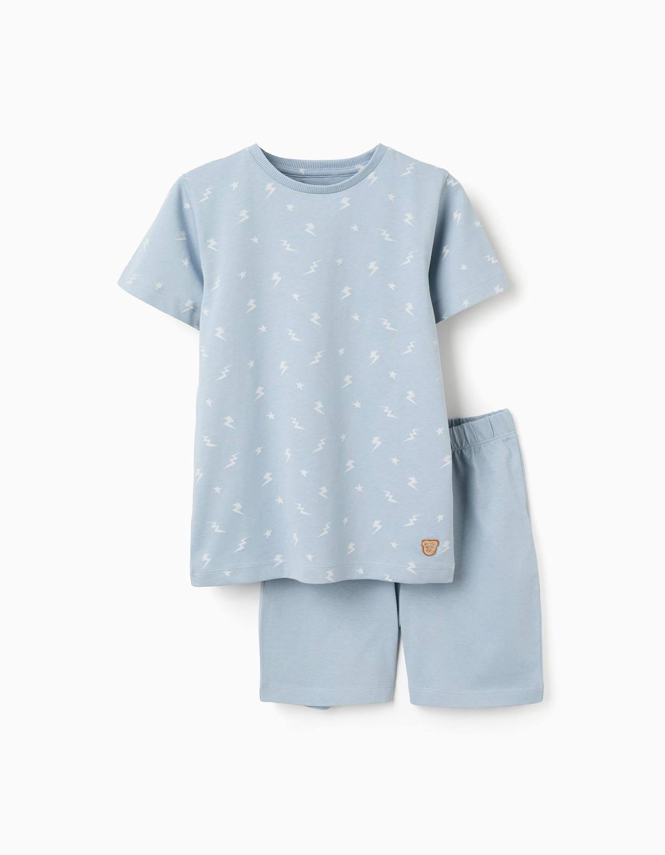 Pyjama Manches Courtes En Coton Avec Motif clair Bleu Clair 12 €