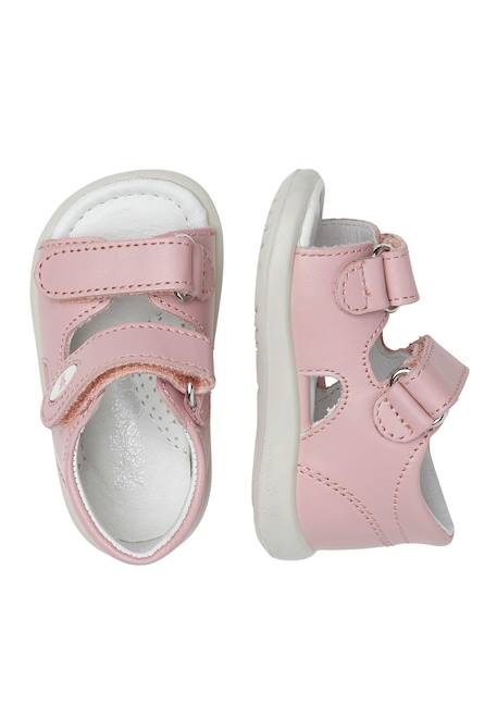 Sandales ouvertes à scratch new river Blanc-+Marine-+Rose- 14 - vertbaudet enfant 