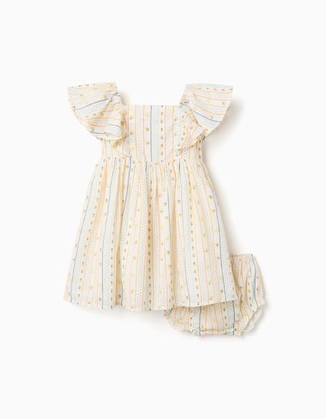 Bébé-Robe en coton avec motif floral et volants