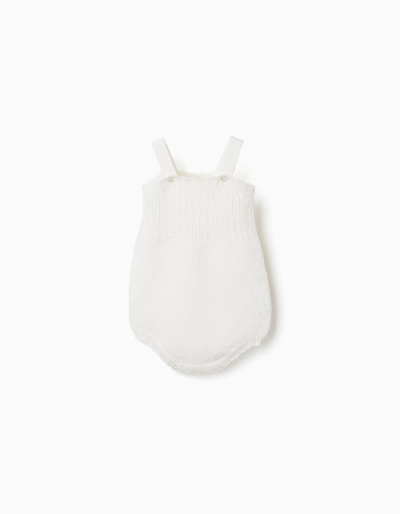 Barboteuse En Maille Avec Dtail Ajour Blanc 17 €