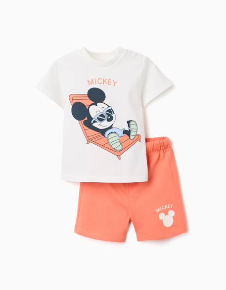 Bébé-T-shirt en coton et short avec imprimé mickey