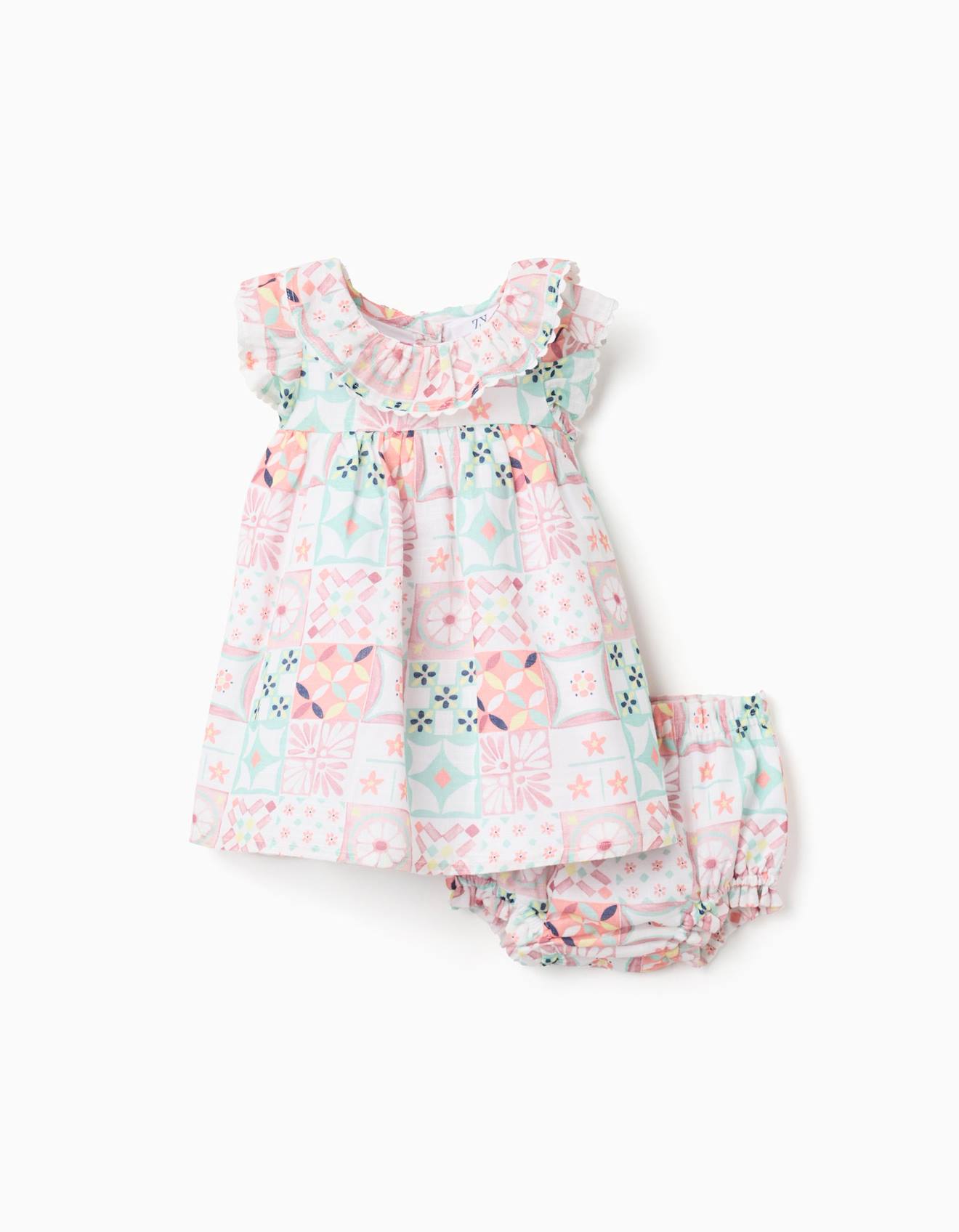 Robe Bloomer En Coton Avec Motif Mosaque Blanc 25 €