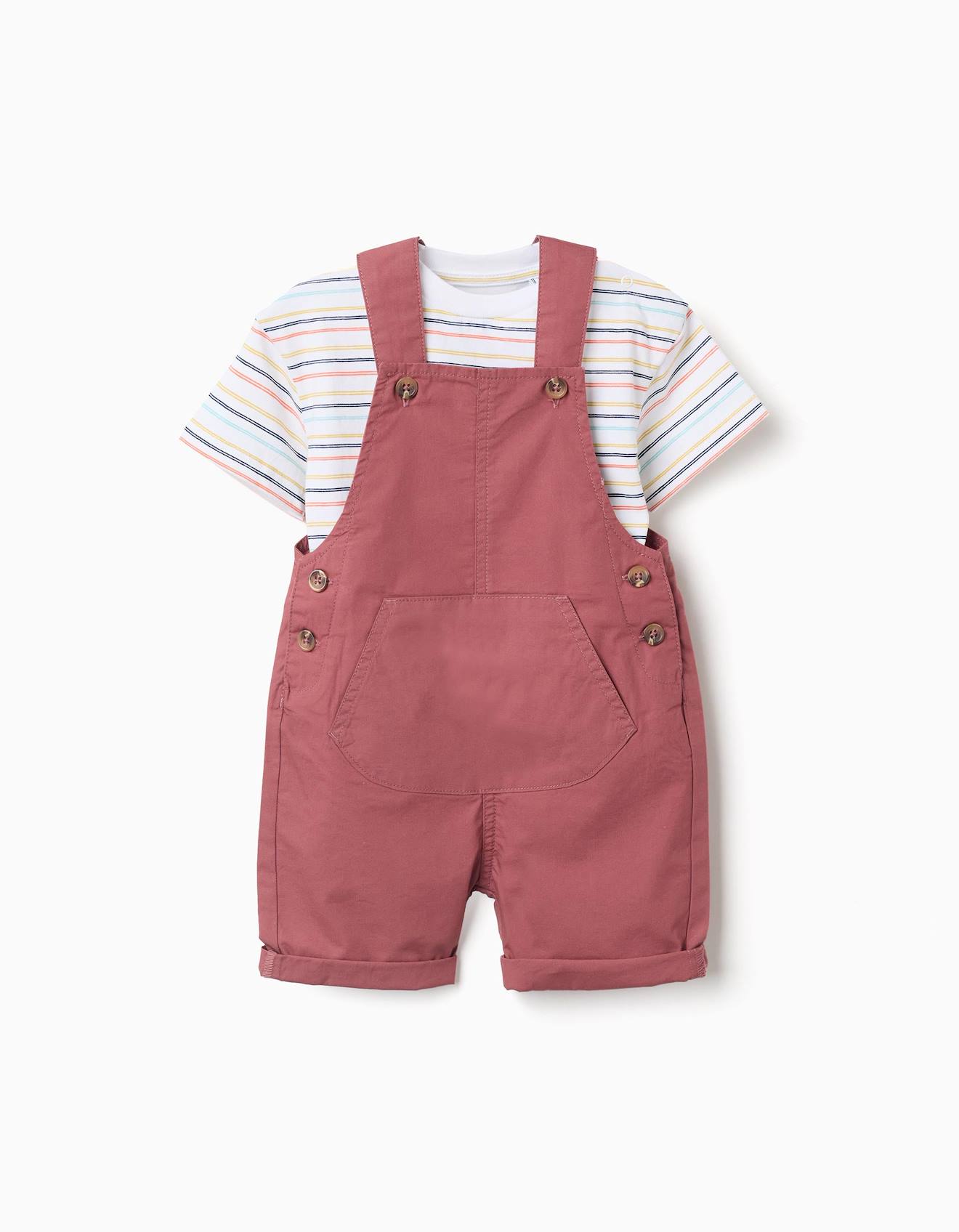 Ensemble T-shirt Et Salopette En Coton Marrn 38 €