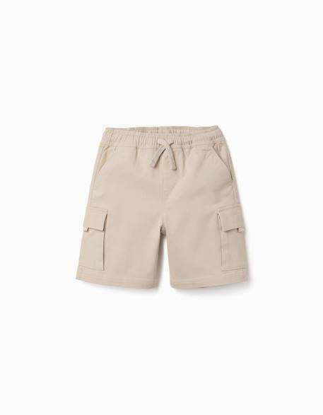 Garçon-Short long cargo en sergé avec cordon de serrage