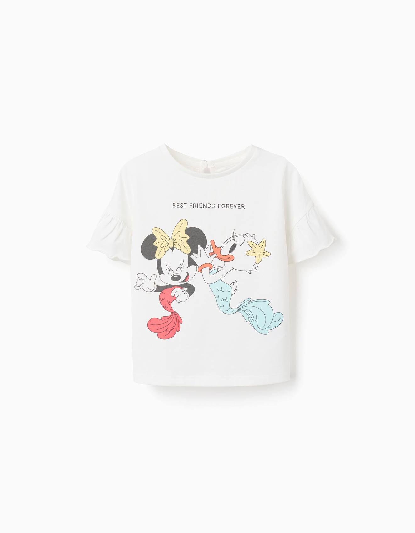 T-shirt En Coton Avec Imprim Minnie Et Daisy Blanc 12 €