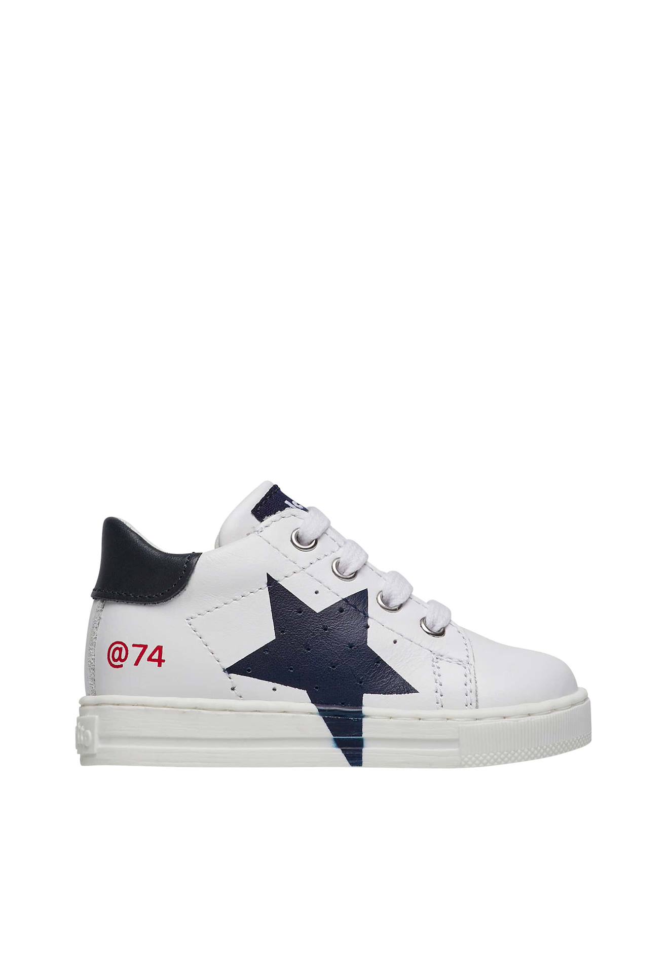 Baskets En Cuir Avec Étoile Salazar 3 Blanc-bleu- Baskets En Cuir Avec Étoile Salazar 3 Blanc-bleu-