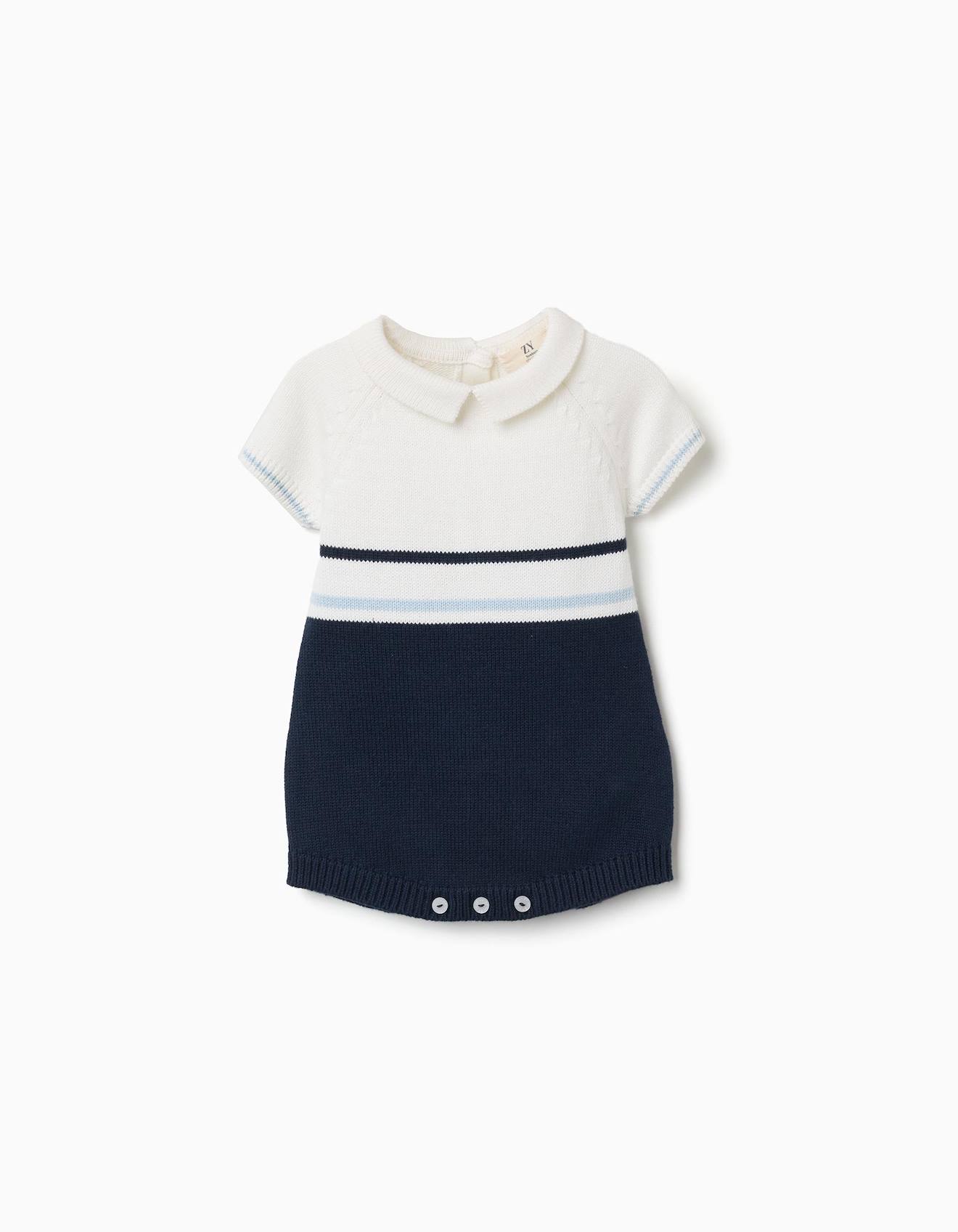 Barboteuse En Maille Rayures Blanc 17$