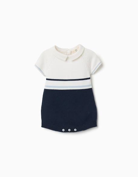 Bébé-Barboteuse en maille à rayures
