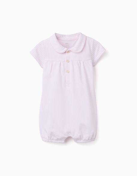 Bébé-Salopette, combinaison-Combishort en coton à rayures