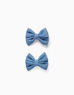 Lot de 2 pinces à cheveux avec nœuds en jean  - vertbaudet enfant