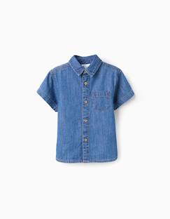 Bébé-Chemise, blouse-Chemise à manches courtes en jean avec poche