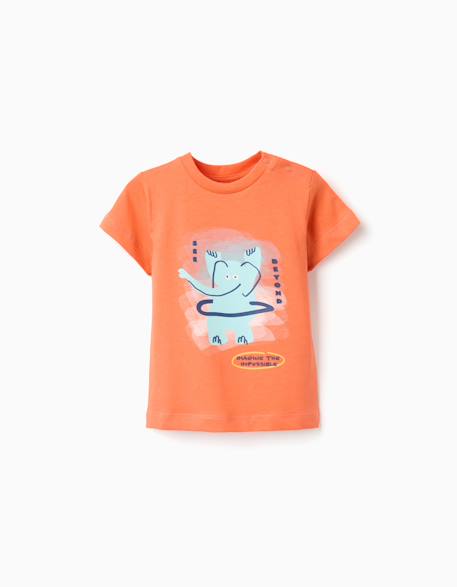 Bébé-T-shirt en coton avec imprimé éléphant