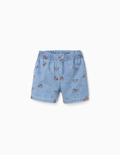 Short en jean avec minnie et taille élastiquée  - vertbaudet enfant