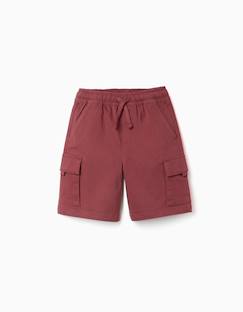 -Short long cargo en sergé avec cordon de serrage