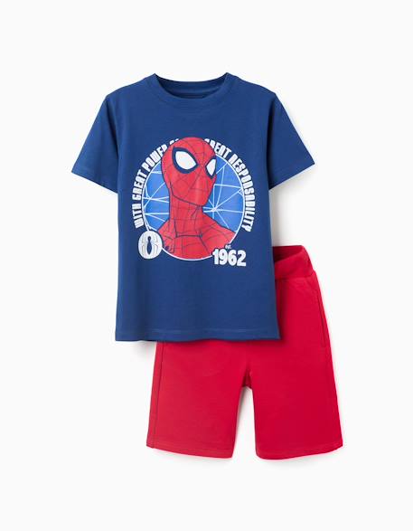 Garçon-Ensemble-Ensemble t-shirt et short en coton avec imprimé spider-man