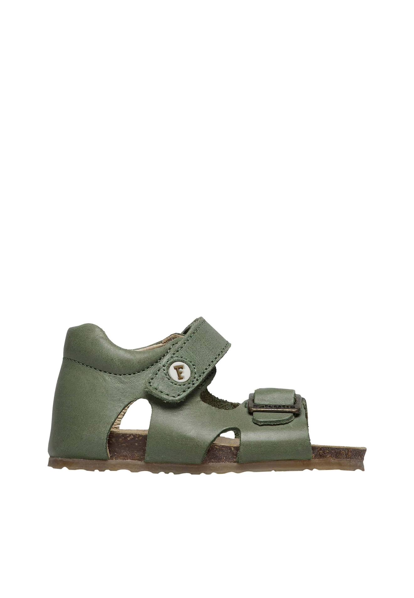 Sandales En Cuir Avec Boucle Et Scratch Bea Gris