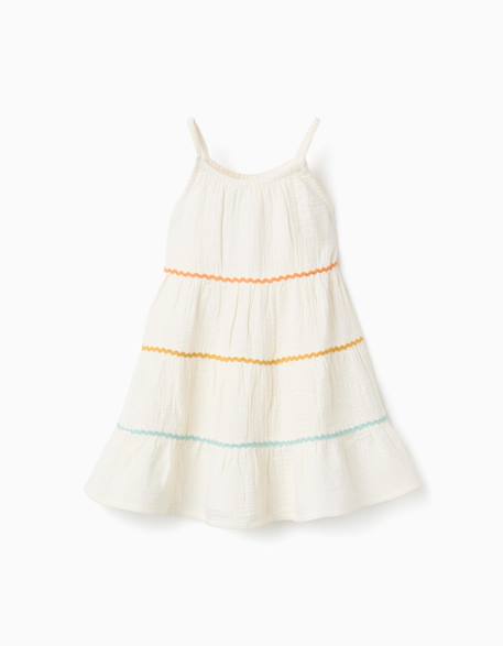 Bébé-Robe sans manches en coton avec volants