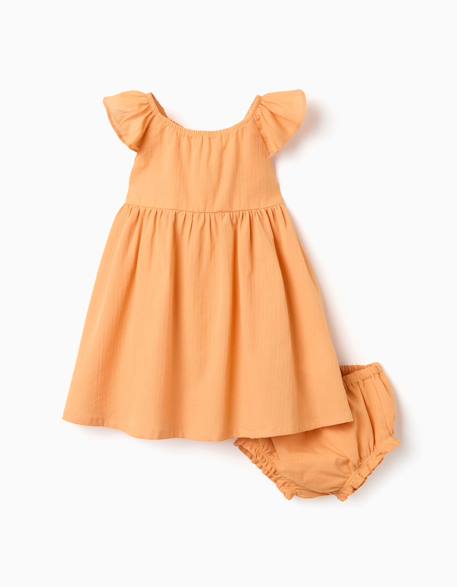 Bébé-Robe en coton avec volants et doublure