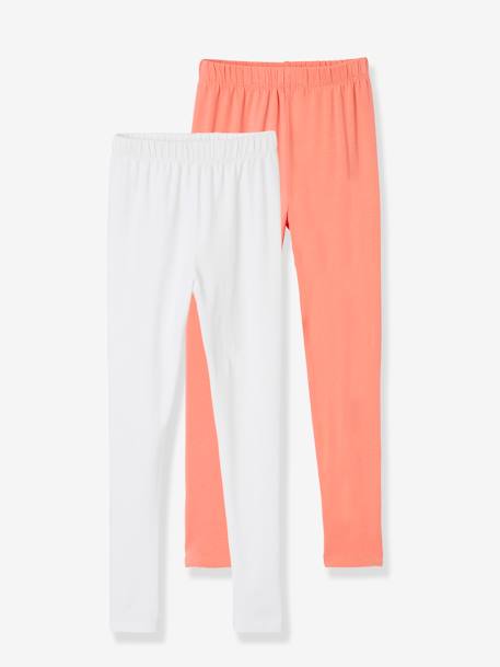 Lot de 2 leggings fille mi-mollets vert émeraude