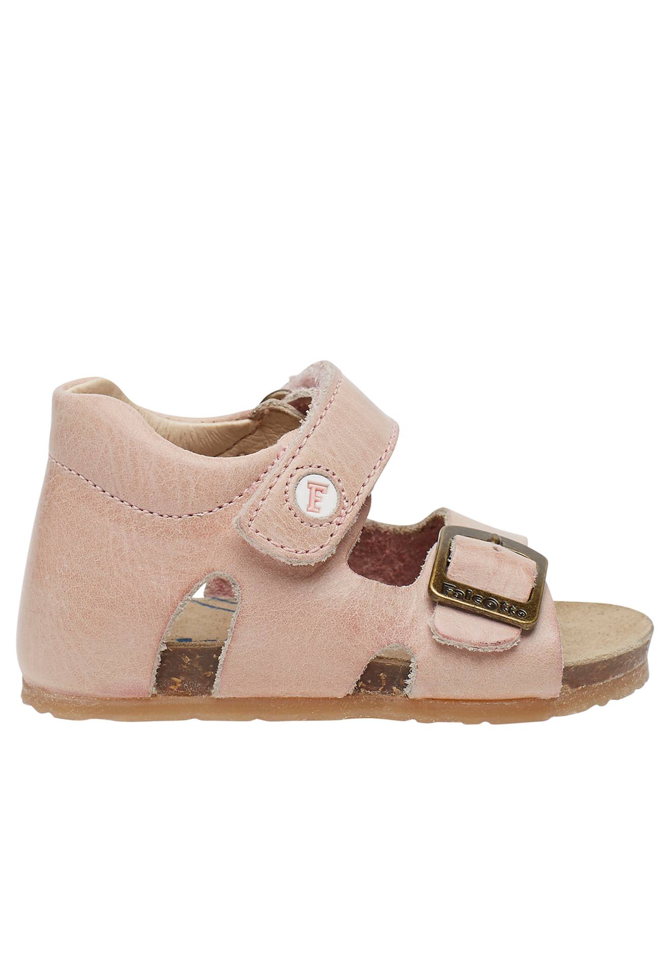 Sandales En Cuir Avec Boucle Et Scratch Bea Rose