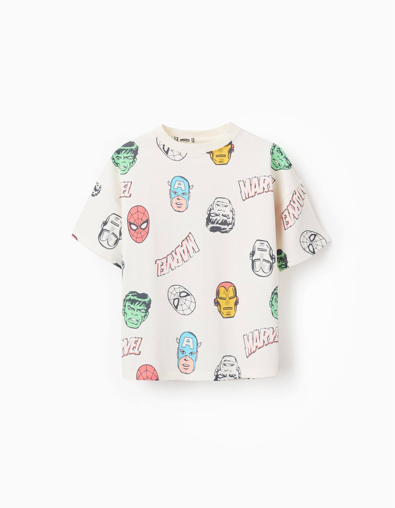 T-shirt En Coton Avec Motif Marvel Heroes Beige Clair 12 €