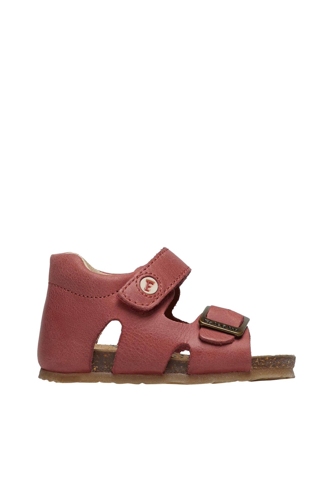 Sandales En Cuir Avec Boucle Et Scratch Bea Rouge