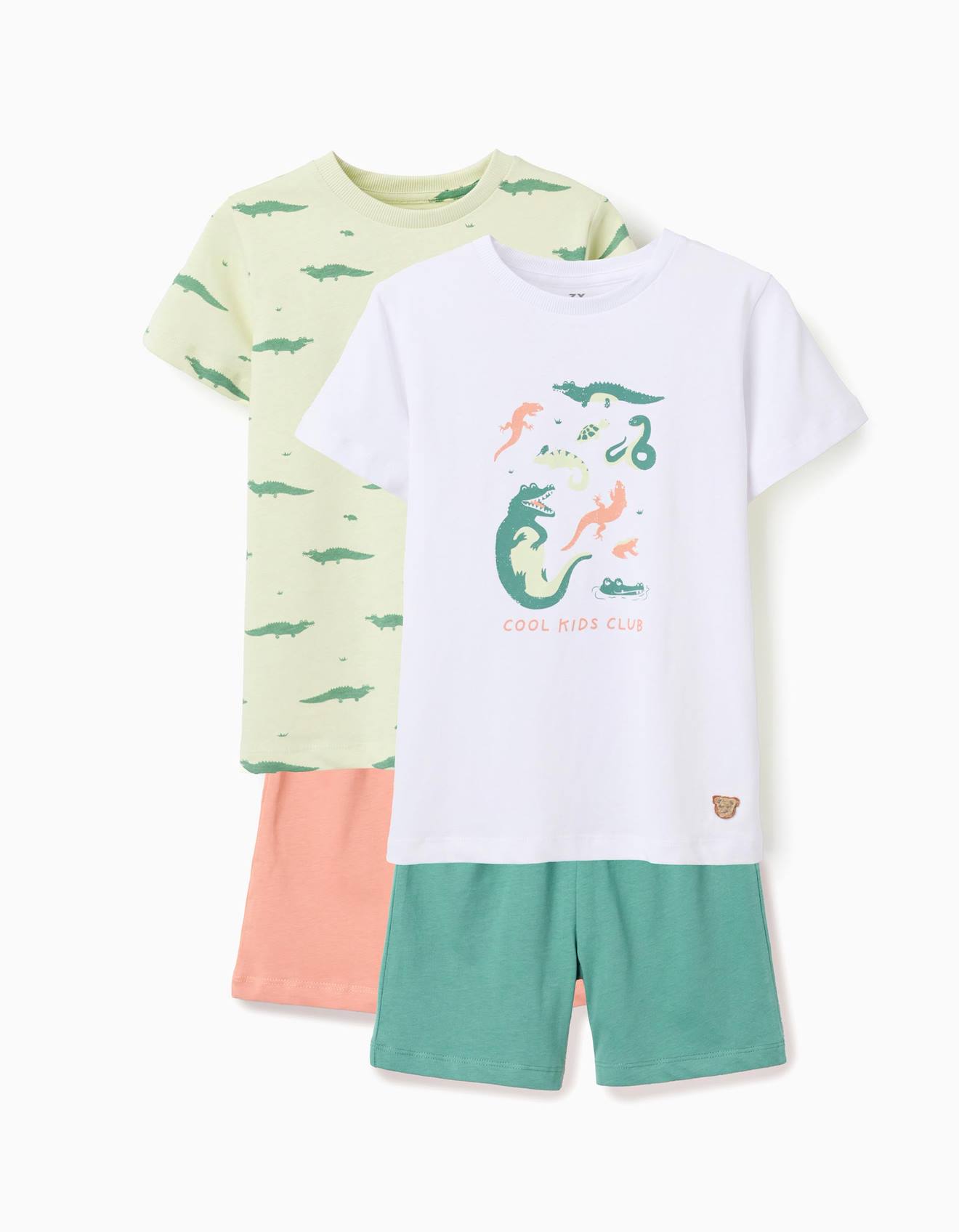 Lot De 2 Pyjamas Courts En Coton Avec Imprim Alligator Multicolore 22 €