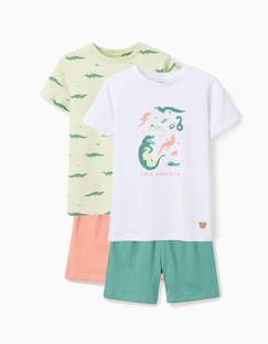 -Lot de 2 pyjamas courts en coton avec imprimé alligator