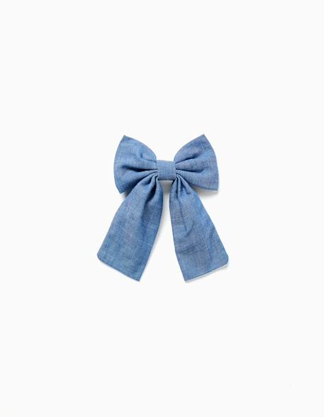 Barrette à cheveux avec nœud en jean  - vertbaudet enfant