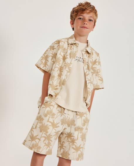 Chemise garçon en tissu tissé avec motif palmiers  - vertbaudet enfant