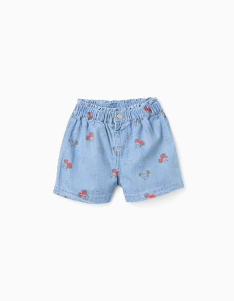 Bébé-Short-Short en jean avec minnie et taille élastiquée