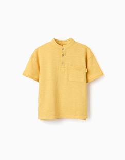 T-shirt en coton avec col mao et poche  - vertbaudet enfant