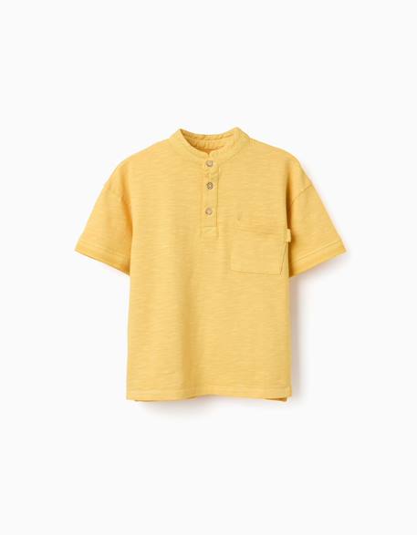 T-shirt en coton avec col mao et poche  - vertbaudet enfant