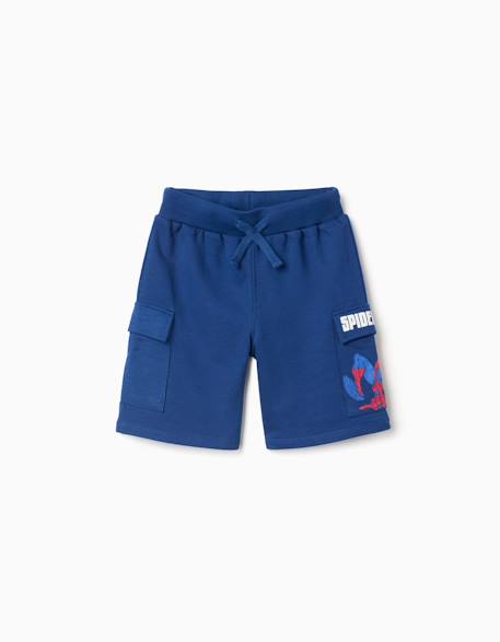 Garçon-Short en coton avec imprimé spider-man et poches cargo