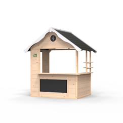 Maisonnette en bois fsc roue jeux de rôle hika  - vertbaudet enfant