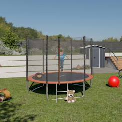 Jouet-Jeux de plein air-Aires de jeux-Trampoline ø 2,44 m avec filet de sécurité et échelle pour enfants