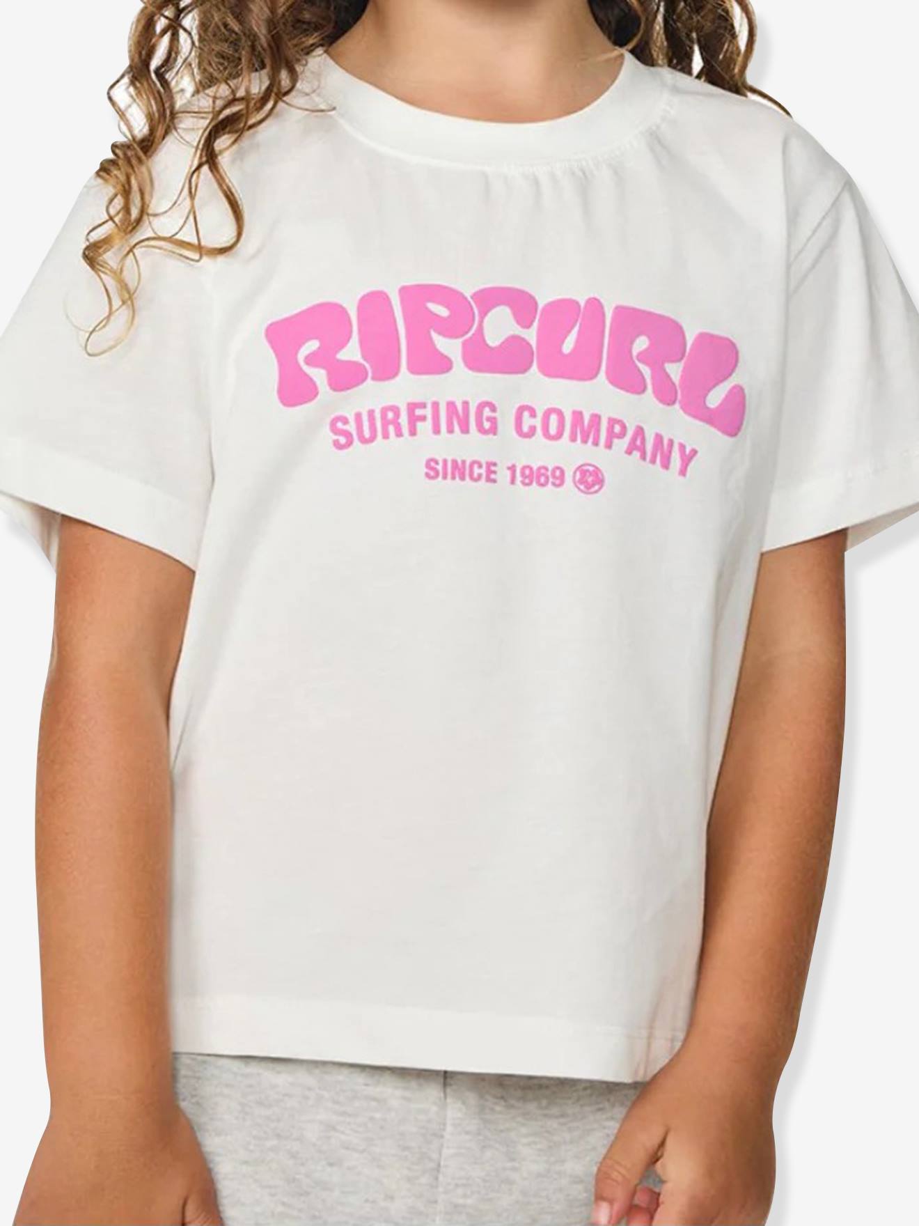 T-shirt manches courtes fille écru