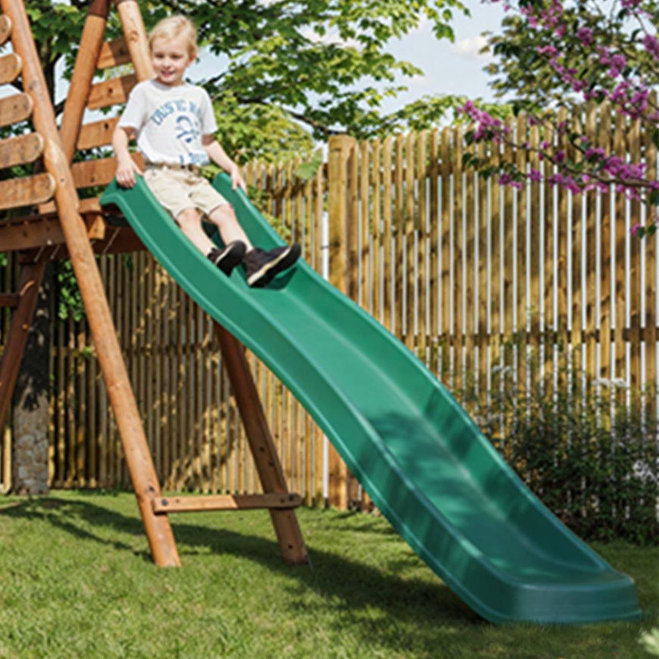 Glissière Toboggan Double Vague Pour Portiques À Plateformes H120 Cm Vert