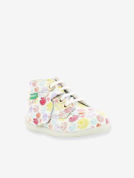 Bottillons Cuir Bebe Fille Bonzip 2 Kickers 1ers Pas Rose Multicolore Kickers