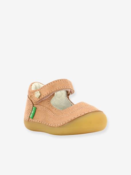 Sandales Cuir Bebe Fille Sorbaby Kickers 1ers Pas Rose Kickers