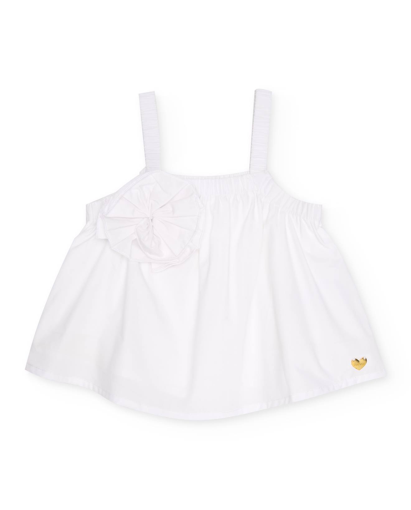 Blouse Pour Fille En Toile Avec Appliqu Fleur Blanc 11 €