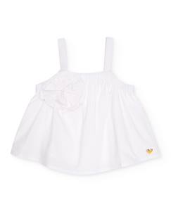 Bébé-Chemise, blouse-Blouse pour fille en toile avec appliqué fleur