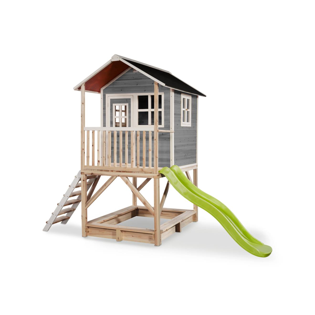 Maisonnette En Bois Fsc Pilotis Bac Sable Loft 500 Gris