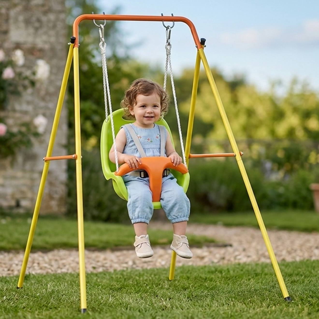 Balançoire Bébé Métal 1,2 M Emma - 1 Enfant Jaune