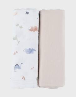 Puériculture-Lot de 2 langes 100* mousseline de coton bio