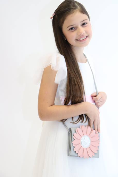 Sac bandoulière flora marguerite Bleu+Kaki & beige+Rose & gris 8 - vertbaudet enfant 